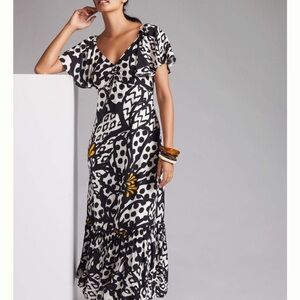 Farm Rio Flutter-Sleeved Maxi Dress